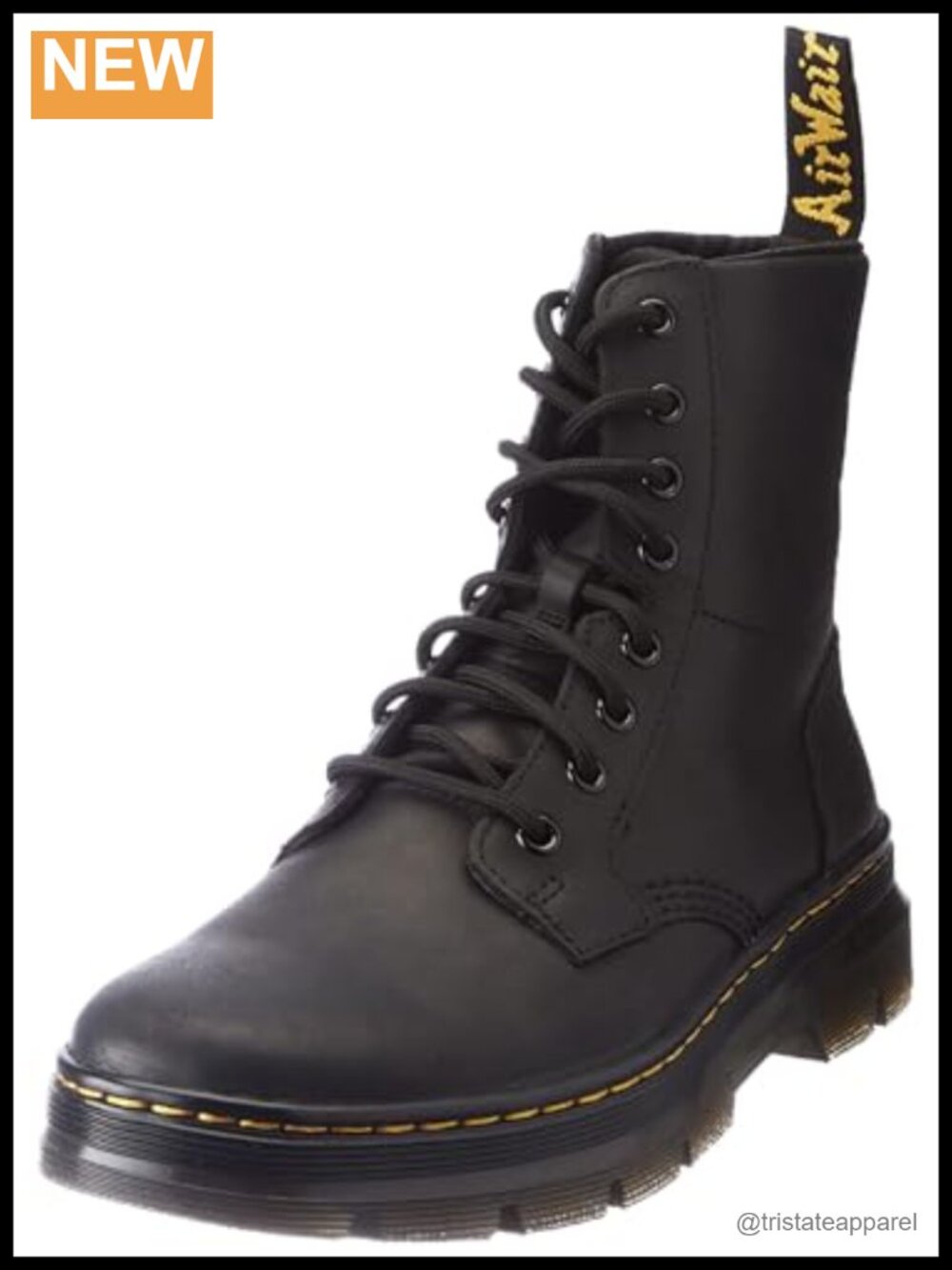 Dr Martens Unisex Combs Leather Ankle Boots Lace Up Block Heel